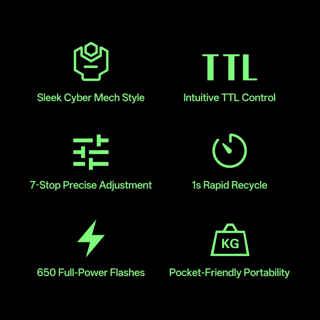 Viltrox Spark Z3 TTL On-Camera Flash (Gray / Green) (C / F / N / S Mount)