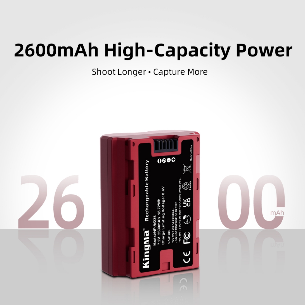 KingMa NP-W235 2600mAh Battery / Battery with Type-C Port / 2400mAh Battery Charger Kit