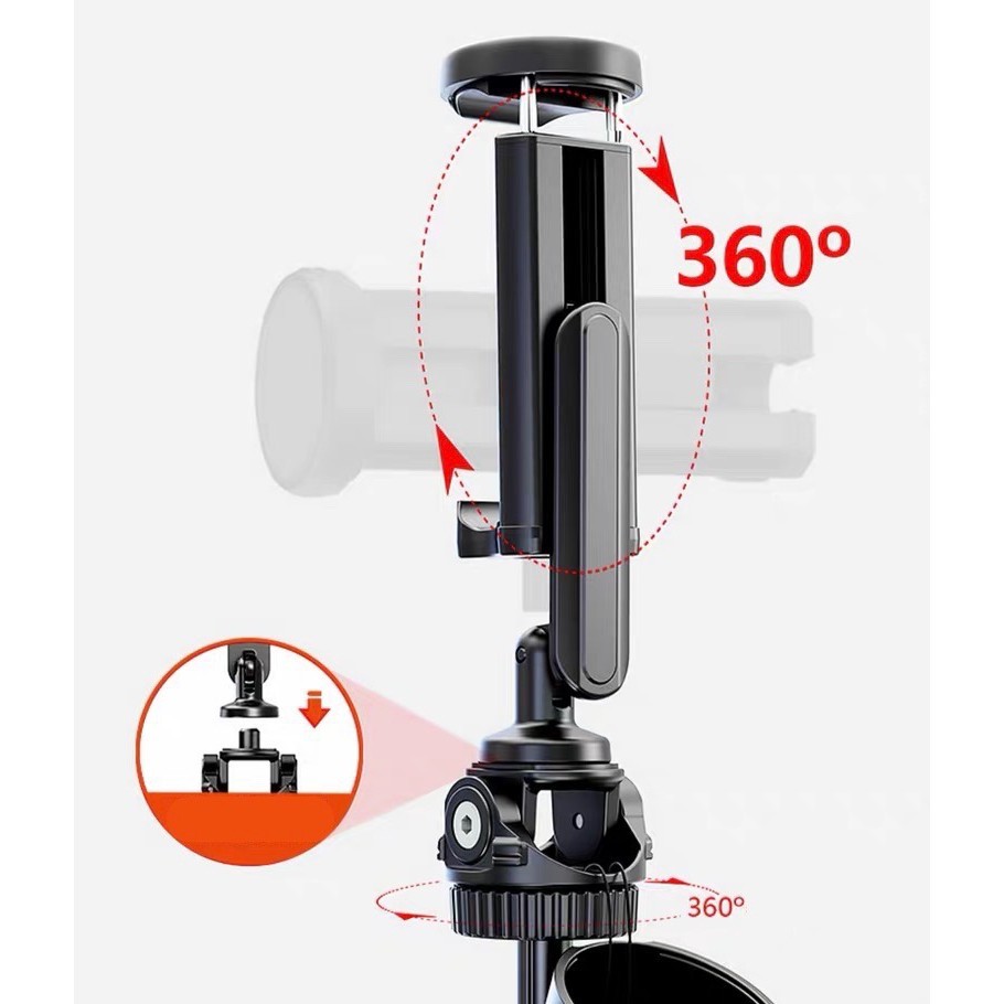 RVAPU Smartphone / Camera Selfie Stick Tripod (1.85m) + Remote (Zoom in/out)