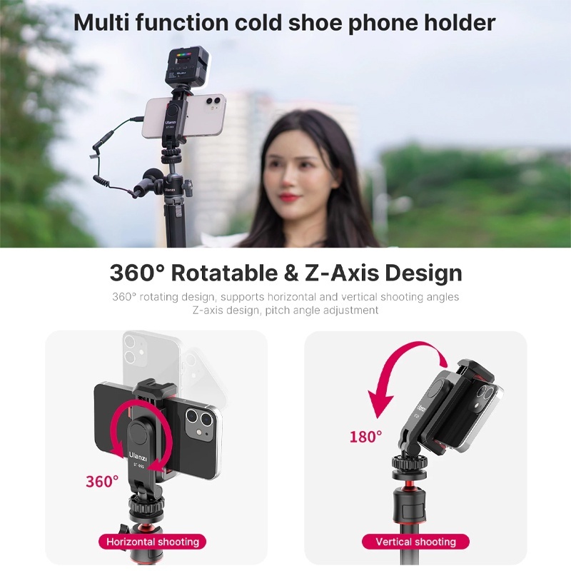 Ulanzi ST-06S Multi-function Cold Shoe Phone Holder — (2575)