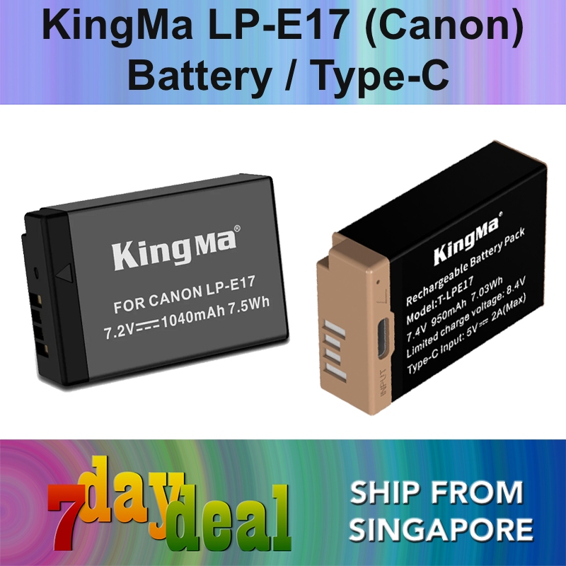 KingMa LP-E17 Half Decoded Battery / Battery with Type-C Port (For Canon)