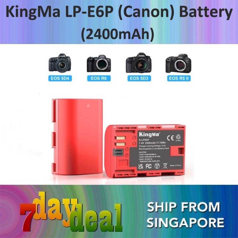 KingMa LP-E6P 2400mAh Battery (For Canon EOS R, R5, R5 II, R6)