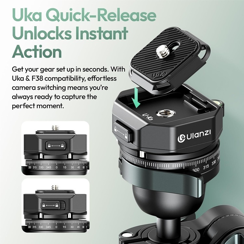 Ulanzi JJ05 GlideGo Overhead Carbon Fiber Travel Camera Tripod (T140)
