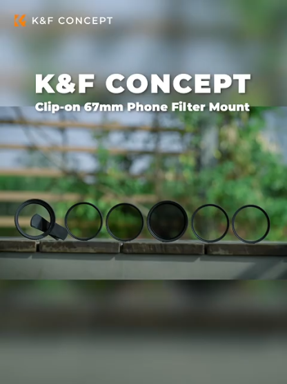 K&F Universal Cip-On Phone Filter Clamp + 67mm Screw-On Filter (CPL / ND2-32 / Black Mist 1/4)