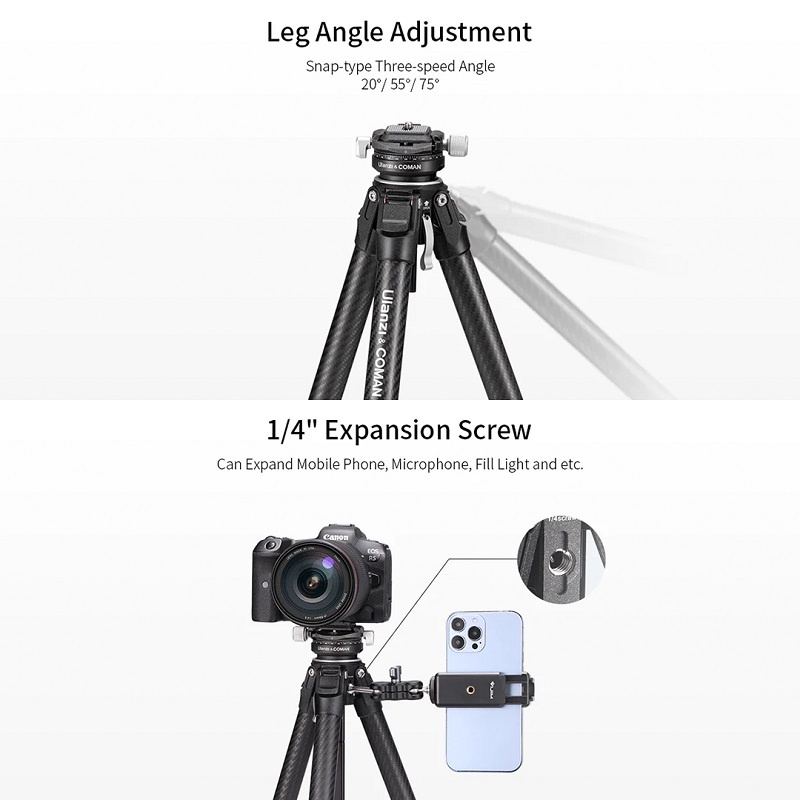 Ulanzi & COMAN Zero-Y Travel Tripod (Zero Y Carbon Fibre / Fiber)