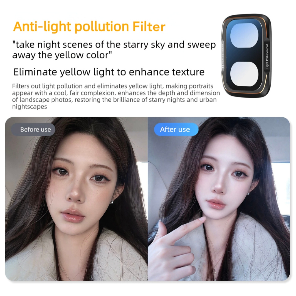 K&F UV / CPL / Black Mist / ND2-32 / ND32-512 / Anti-Light Pollution / Wide Angle Filter (For Dji Pocket 4P)