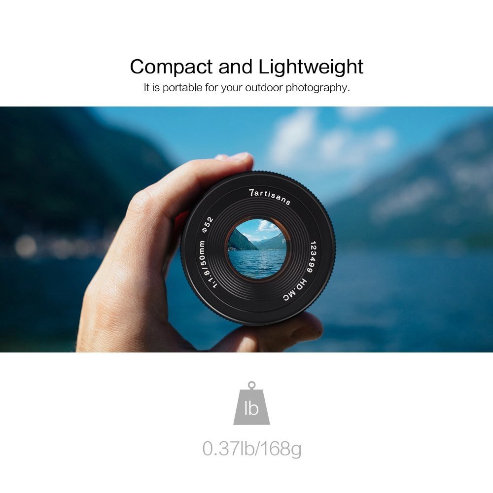 7Artisans 50mm F/1.8 APS-C Lens (E / EOS M / M43 / X Mount)