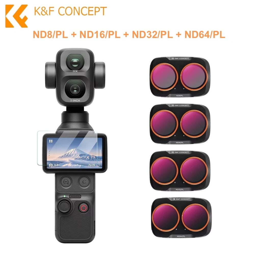 K&F UV / CPL / Black Mist / ND2-32 / ND32-512 / Anti-Light Pollution / Wide Angle Filter (For Dji Pocket 4P)