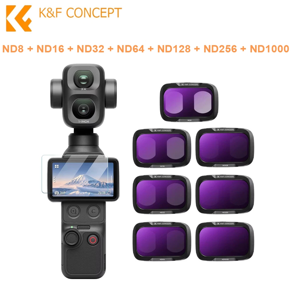 K&F UV / CPL / Black Mist / ND2-32 / ND32-512 / Anti-Light Pollution / Wide Angle Filter (For Dji Pocket 4P)