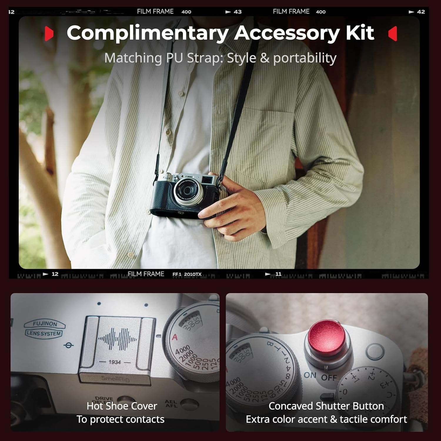 SmallRig Leather Case Kit for Fujifilm X100VI (Black 5622 / Brown 4558)