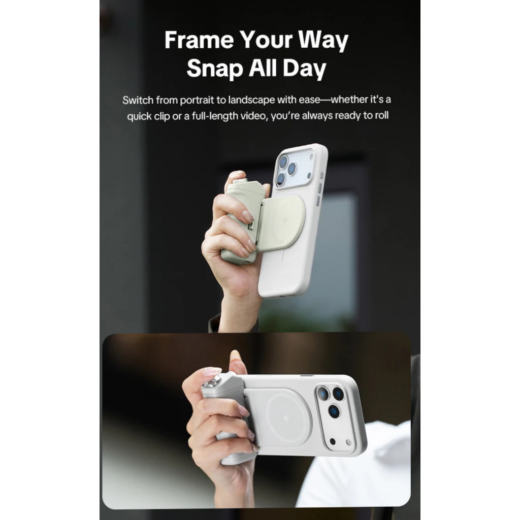 PGYTECH MagCam 2 Phone Grip (Classic Black / Misty Grey)