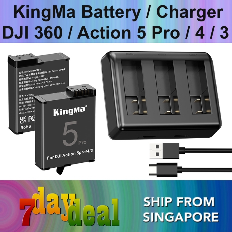 KingMa BM068 Charger / BCX204 Battery (For DJI Osmo 360 / Action 5 Pro / Action 4 / Action 3 Cameras)