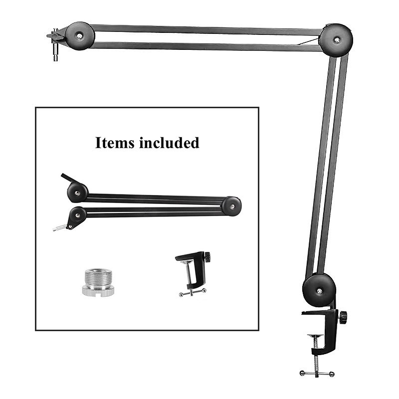 HoliCRAFT MBA21 Microphone Boom Arm Desk Clamp Stand (Heavy Duty 1.5kg Load)