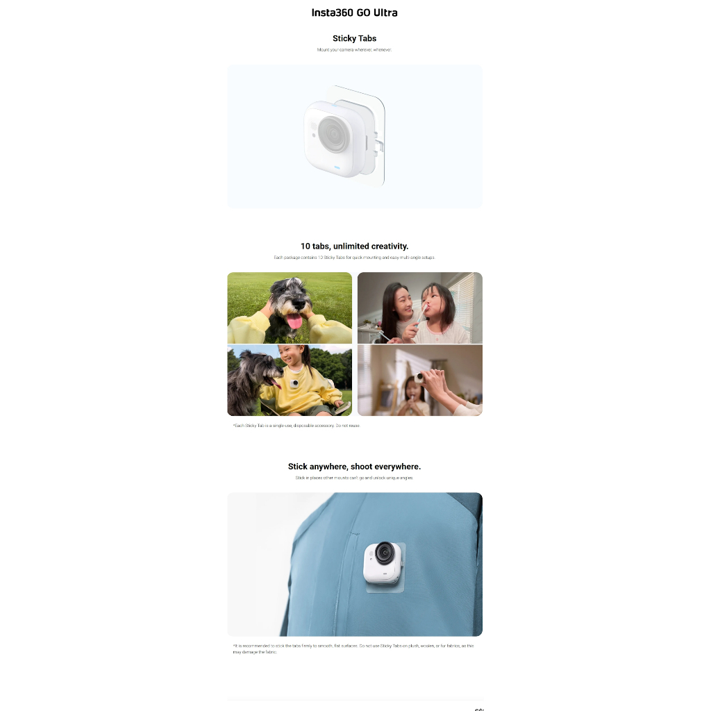 Insta360 GO Ultra Sticky Tabs