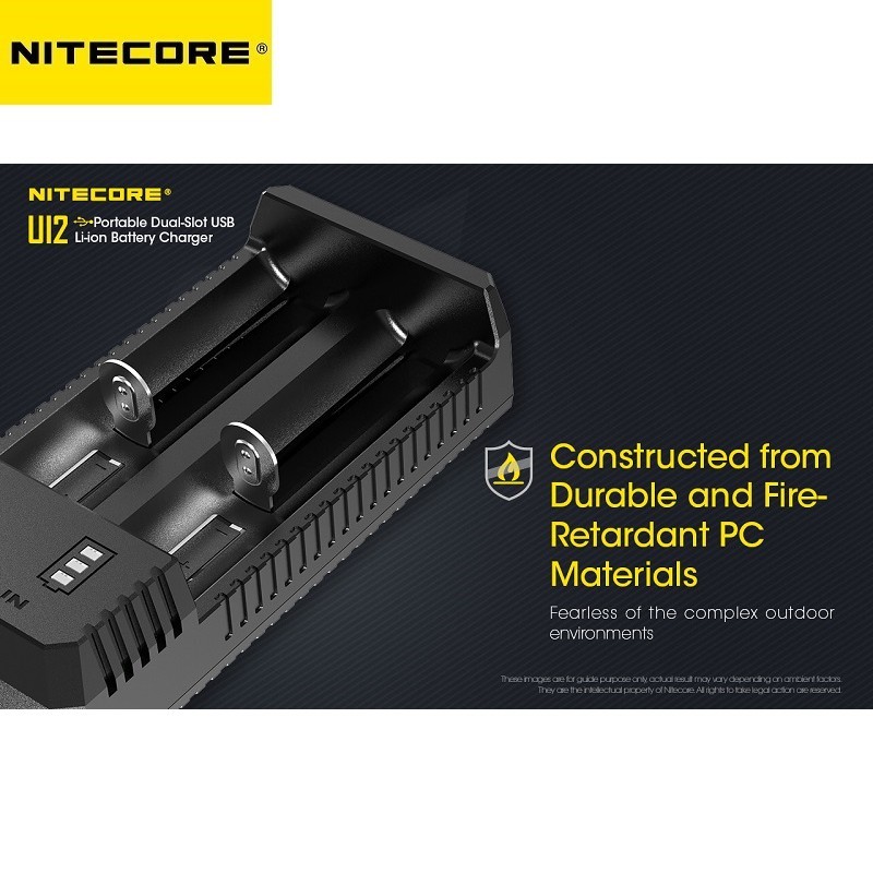 Nitecore UI2 Portable Dual Slot USB Li-Ion Battery Charger (Max Output 1000mA Per Slot)