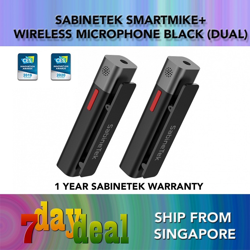 SabineTek SmartMike+ Bluetooth Wireless Microphone (For Smartphone, desktop or laptop Computer)