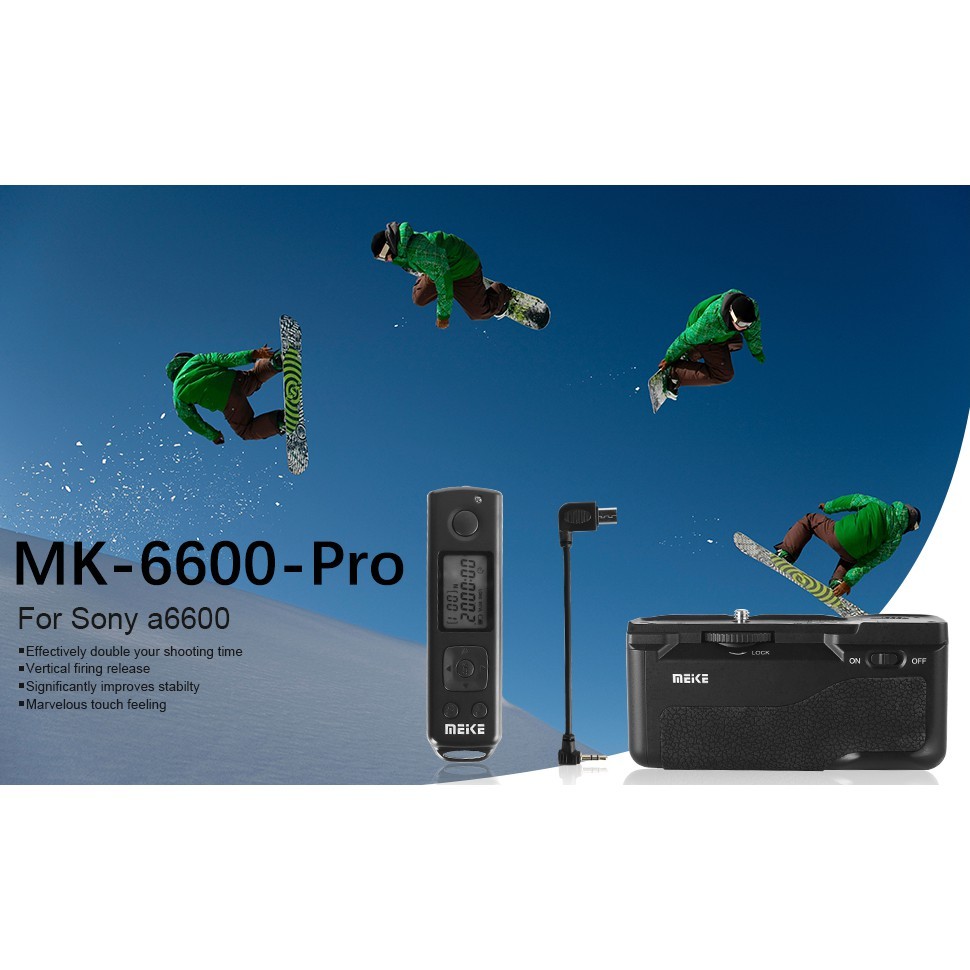 Meike MK-A6600 Pro Battery Grip with Wireless Remote Control (For Sony Sony A6600)