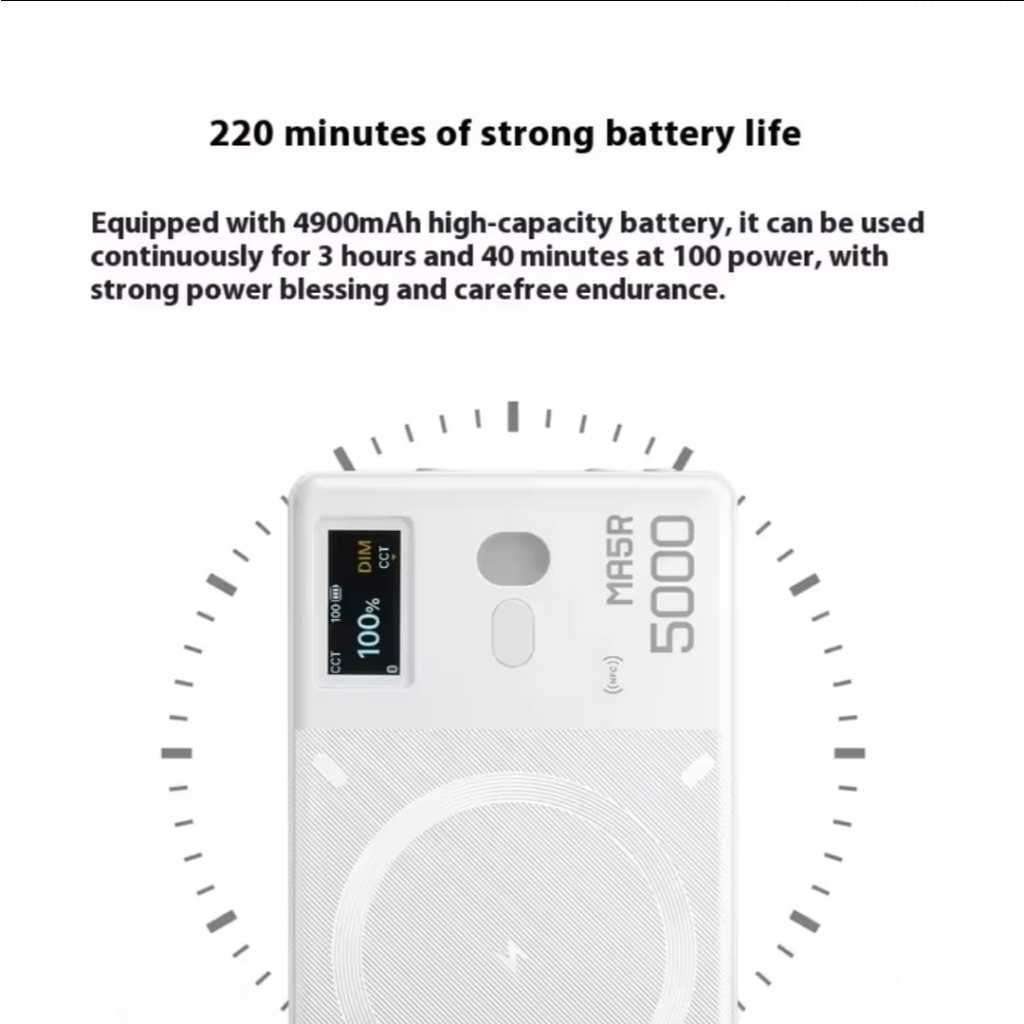Godox MA5R RGBWW Magnetic Charging LED Light and Power Bank