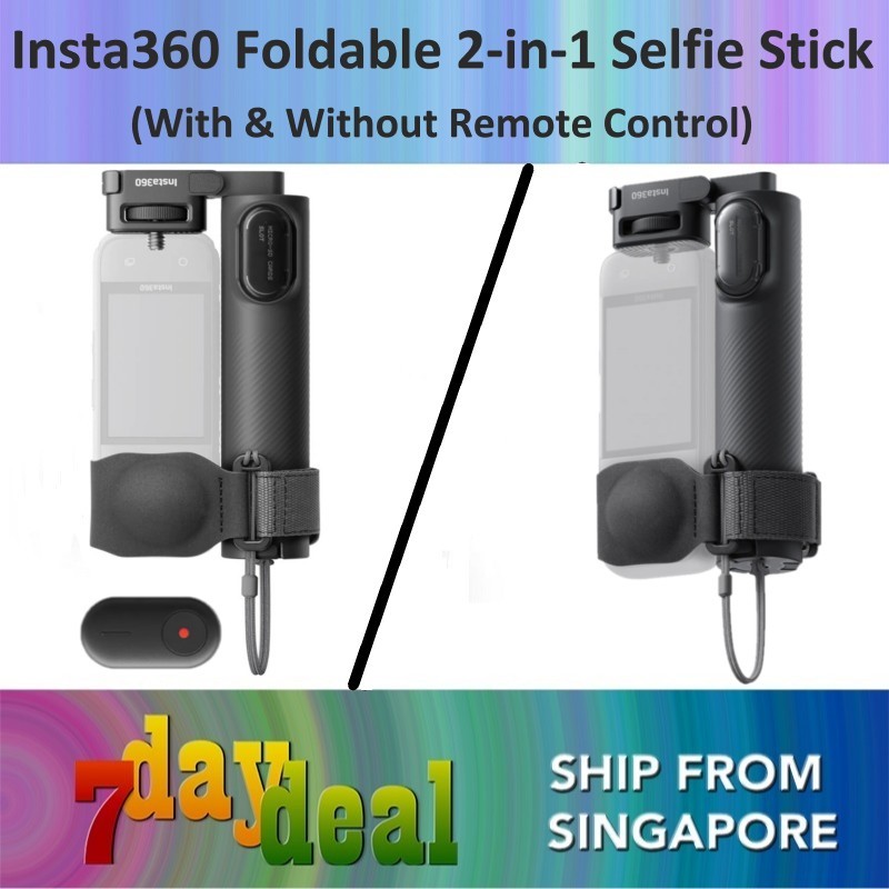 Insta360 Foldable 2-in-1 Selfie Stick (1/4" Mount) - (With or Without Remote)