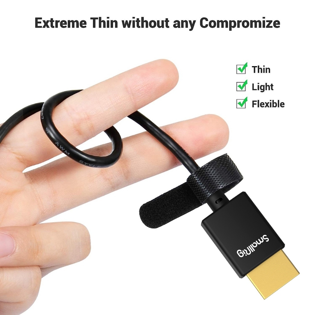 Smallrig Ultra-Slim 4K Micro HDMI to HDMI Data Cable (D to A) - 35cm / 55cm / 100cm