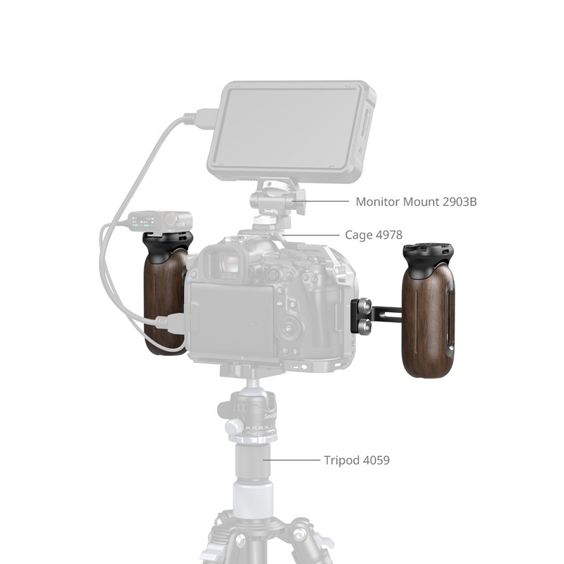 SmallRig Wooden Side Handle with 1/4"-20 Screws (5237)