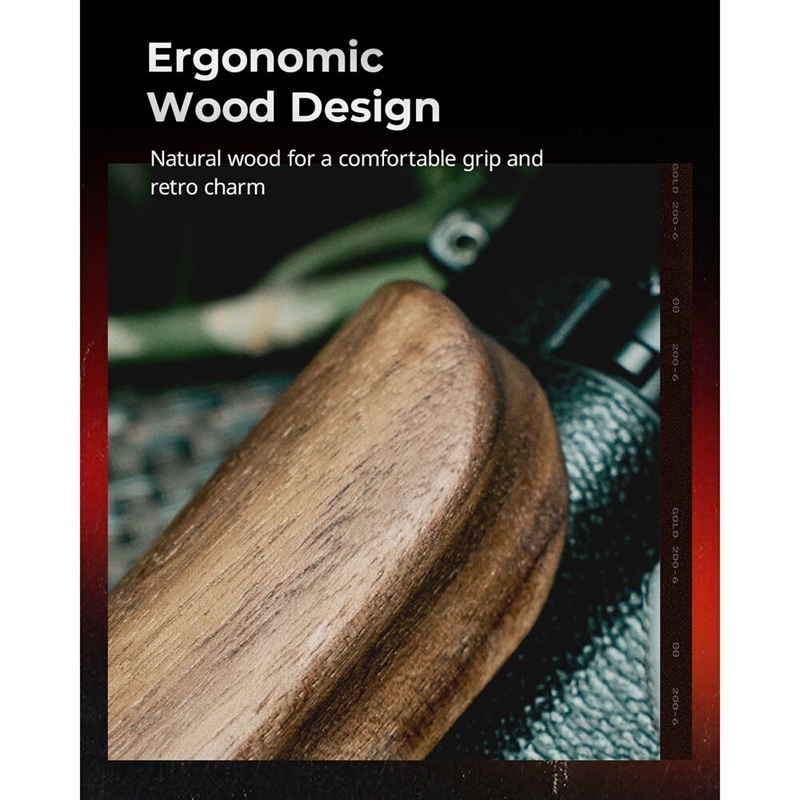 SmallRig L-Shape Mount Plate with Wooden Handle for Fujifilm GFX100RF (Silver-5265 / Black-5266)