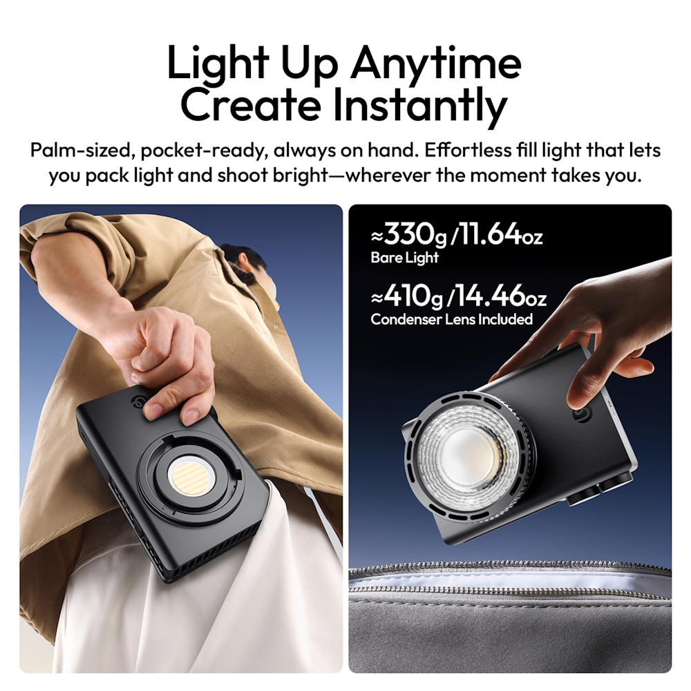 Ulanzi C01 100W Portable Pocket COB LED Video Light (Bi-Color) With Condenser Lens (L252)