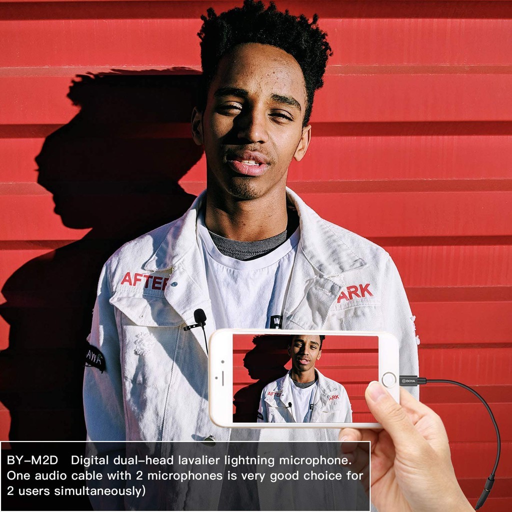 BOYA BY-M2D Dual Lapel Lavalier Microphone (For iP)