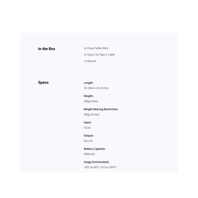 Insta360 Extendable Power Invisible Selfie Stick (With Integrated Remote Control and Built-In 4500mAh Battery)