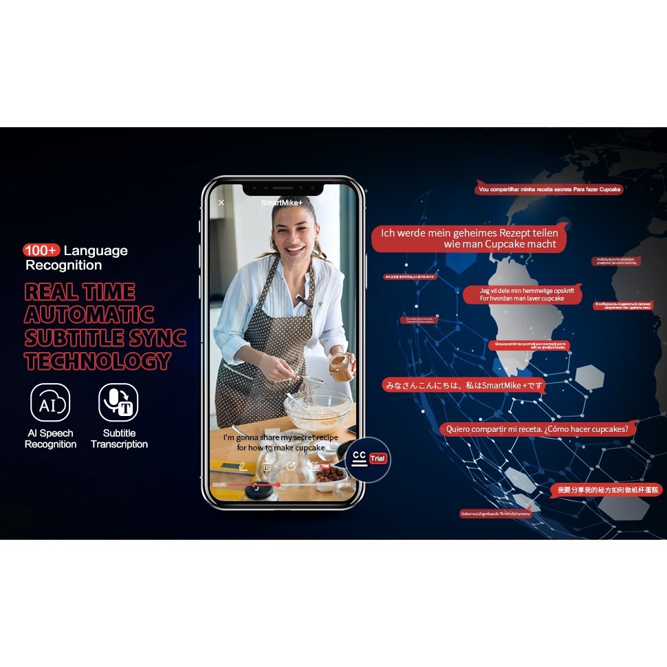 SabineTek SmartMike+ Bluetooth Wireless Microphone (For Smartphone, desktop or laptop Computer)