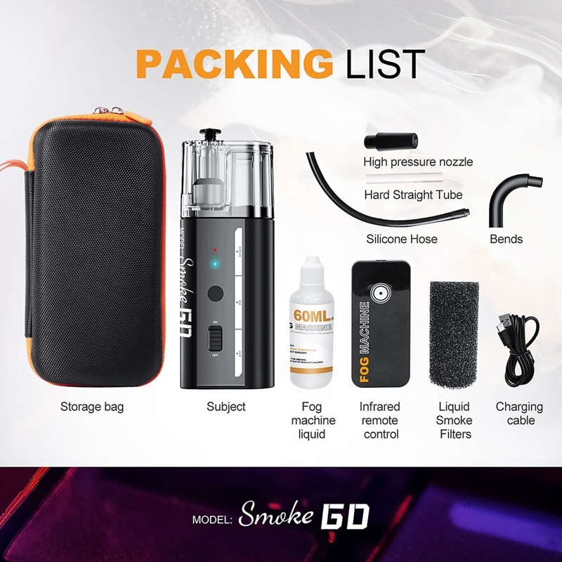 LENSGO 30W HANDHELD FOG MACHINE - Smoke Go (Dry Ice Effects for Photography, Videography, Filming)