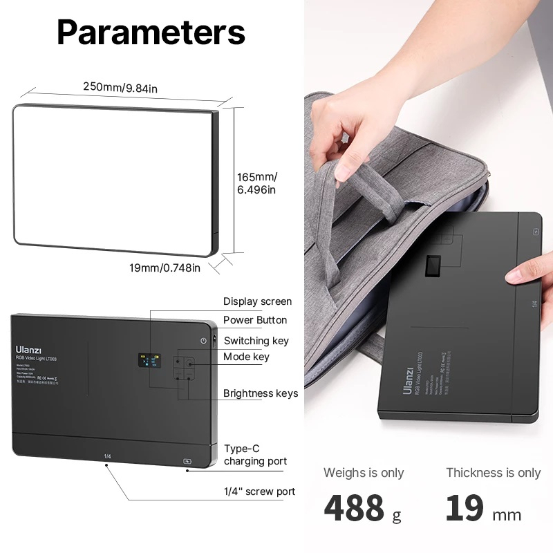 Ulanzi LT003 10" RGB LED Video Light (3099)