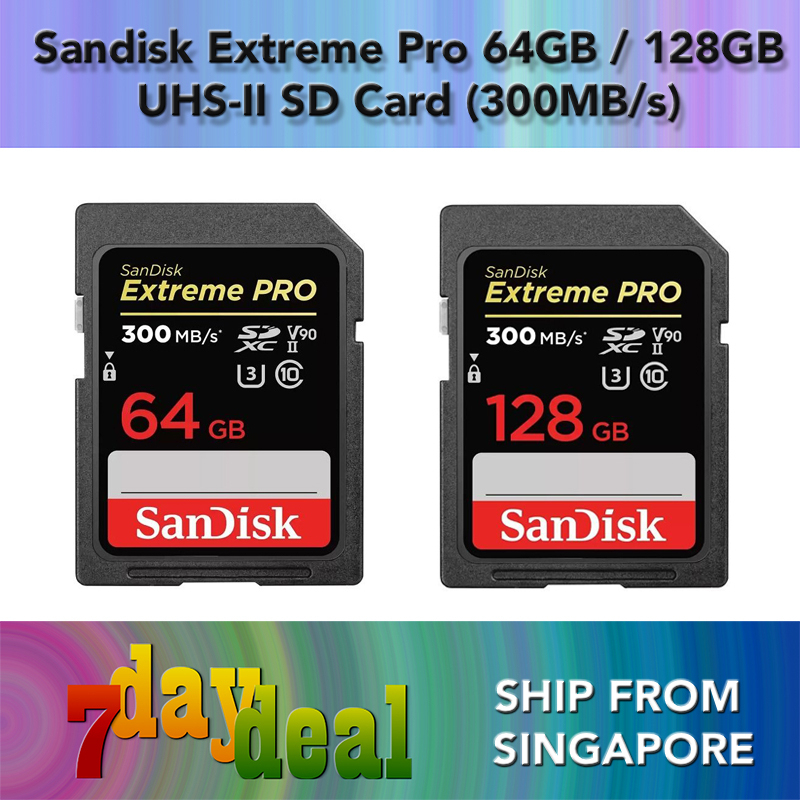 Sandisk Extreme Pro SD 64GB / 128GB / 256GB Memory Card (300MB/s