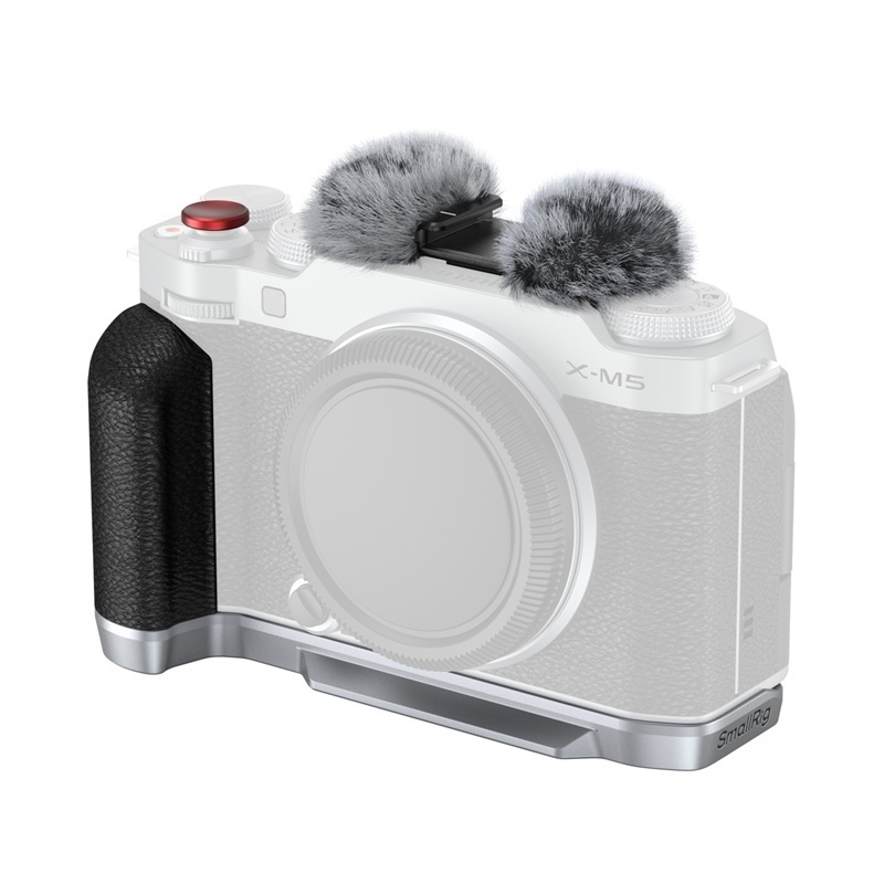SmallRig L-Shape Mount Plate with Silicone Handle for Fujifilm X-M5 (4875 – Silver / 4876 - Black)