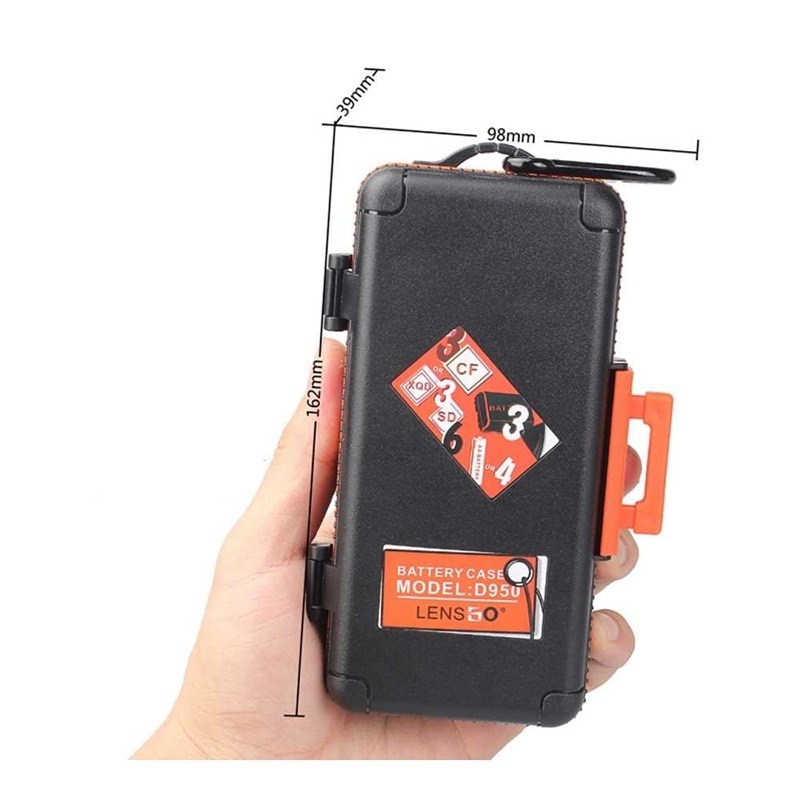 LensGo D950 - Camera Battery / AA Battery / SD Card & CF Card Case (Orange)