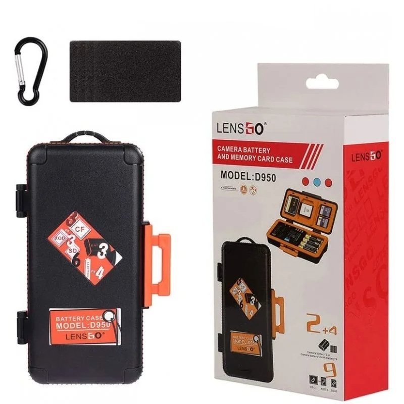LensGo D950 - Camera Battery / AA Battery / SD Card & CF Card Case (Orange)