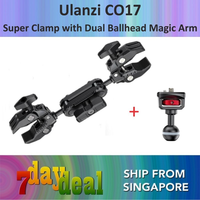 Ulanzi CO17 Super Clamp With Dual Ballhead Magic Arm (C046GBB1)
