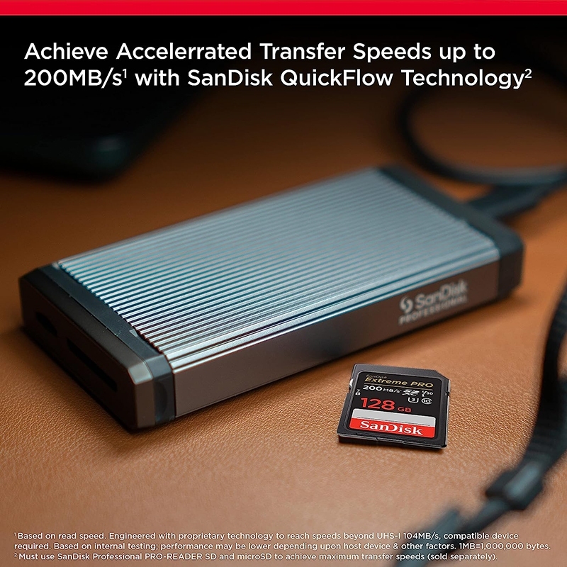 Sandisk Extreme Pro SD XC 128GB / 256GB UHS-I Card (200MB/S) – V30