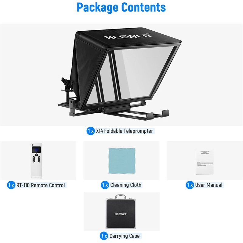 Neewer X14 14" Tablet Teleprompter (For 14” Tablet's width up to 22.1cm)