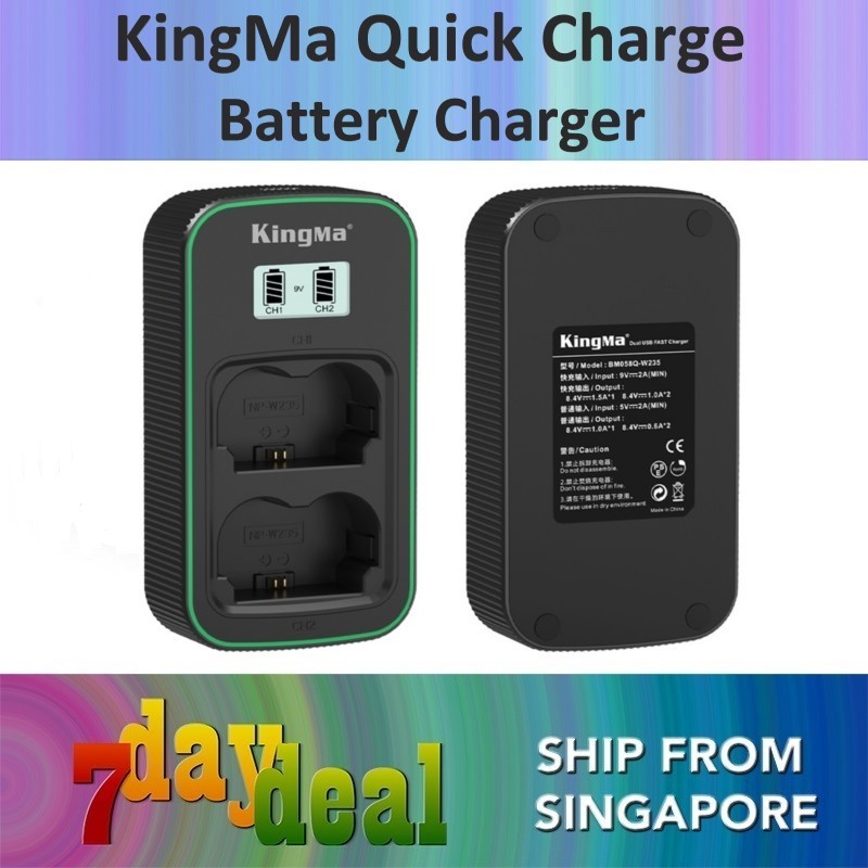KingMa PD3.0 (9V/2A) LCD Dual Slot Fast Charge USB Battery Charger