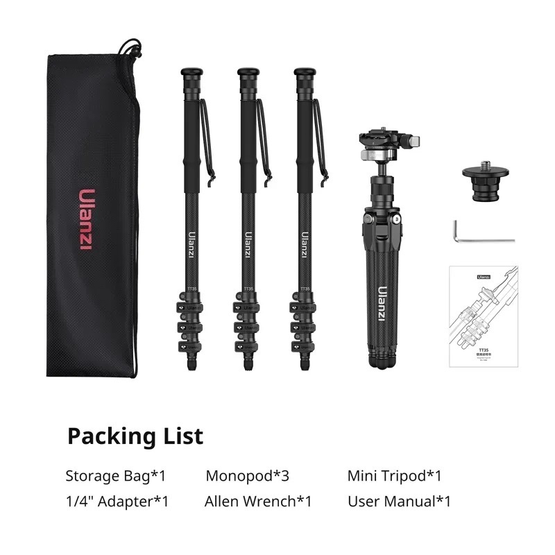 Ulanzi TT35 Hiking Stick Tripod Kit (T068)