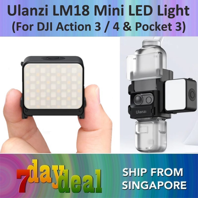 Ulanzi LM18 Mini LED Video Light for DJI Osmo Action 3 / 4 & Pocket 3