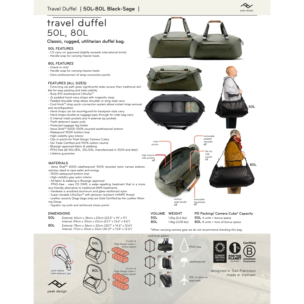 Peak Design Travel Duffel 50L