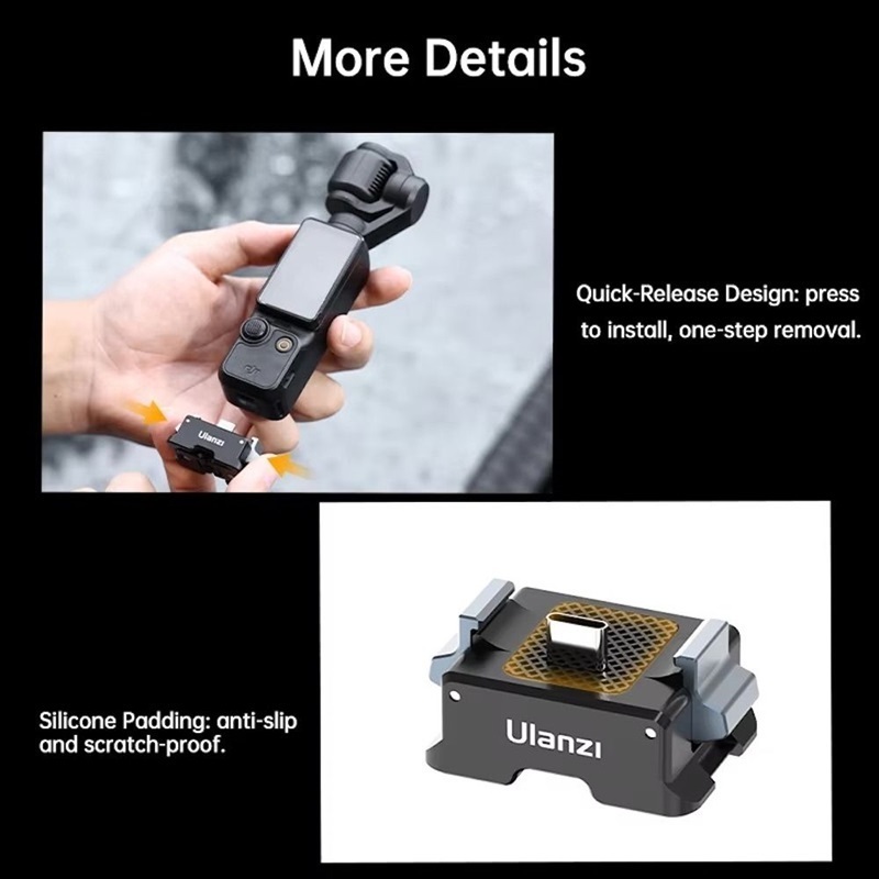 Ulanzi PK-10 1/4" Screw Arca Swiss 2-Prong Action Mount Base Plate (Type C) for DJI Osmo Pocket 3 (C029)
