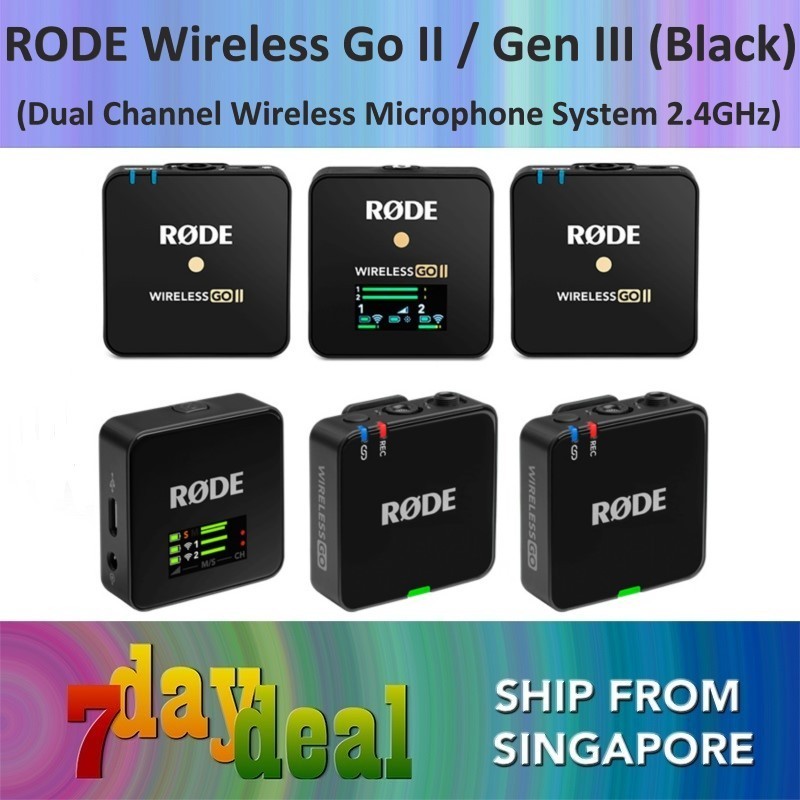 Rode Wireless GO II / Go Gen 3 III 2 Dual Channel Wireless Microphone System (2.4 GHz)
