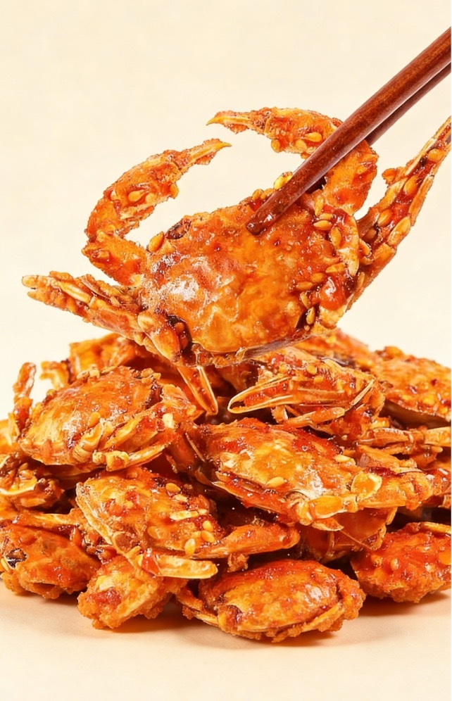Spicy Crispy Sea Crab Snacks – High Protein, Low Sodium & Ready-to-Eat (Healthy Seafood Jerky)