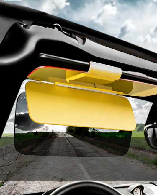 2-in-1 Day & Night Car Anti-Glare Visor - HD Driving Shield for Sun Glare & High Beam Protection, Universal Fit for All Cars
