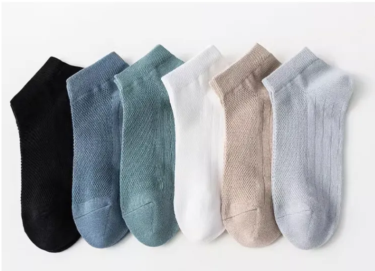 Solid color mesh breathable sweat-absorbing antibacterial socks [odor-proof and antibacterial]