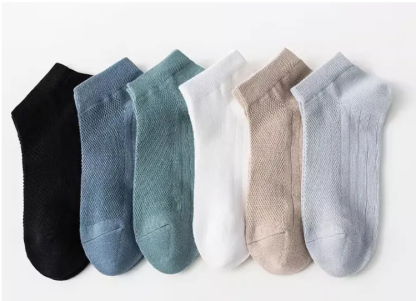 Solid color mesh breathable sweat-absorbing antibacterial socks [odor-proof and antibacterial]
