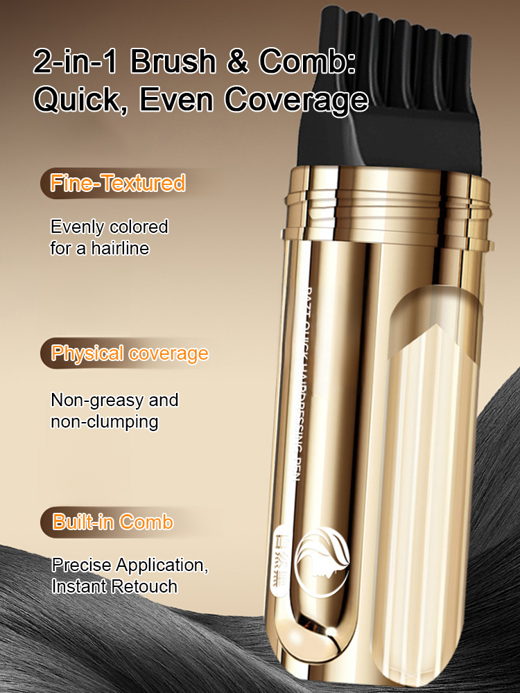 3 Second White Hair Cover Pen (Quick Hair Styling Pen) – Waterproof & Sweatproof – Easy to Use (Black / Dark Brown) Cover Gray Hair 
